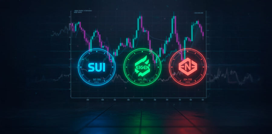 Ola de volatilidad en altcoins: SUI, EIGEN y ENA marcan la agenda de desbloqueos