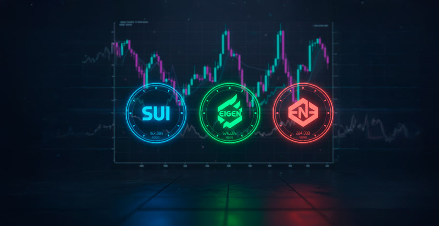 Ola de volatilidad en altcoins: SUI, EIGEN y ENA marcan la agenda de desbloqueos