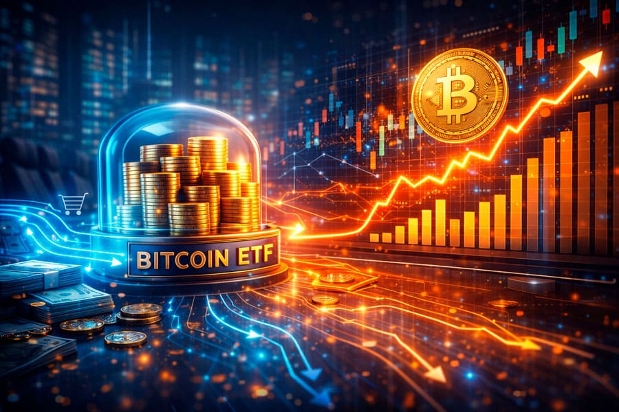 Flujos hacia ETF de bitcoin reconfiguran el comportamiento del mercado cripto