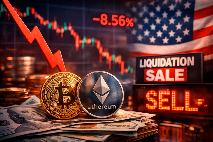 Liquidaciones y toma de ganancias presionan al mercado cripto estadounidense